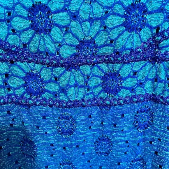 Free People Botanical Forest Long Sleeve Floral Bodycon Dress Blue Daisy XS - Picture 3 of 13